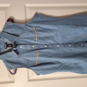 Wranger Embellished Denim Snap Shirt